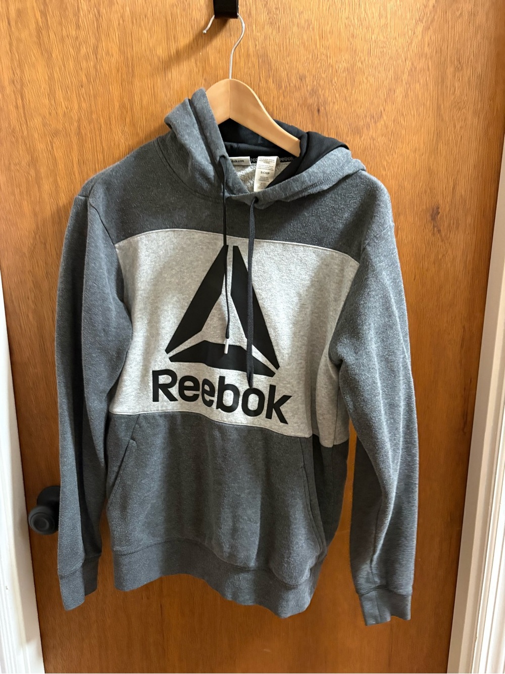 Reebok Gray and Light Gray Colorblock Pullover Hoodie